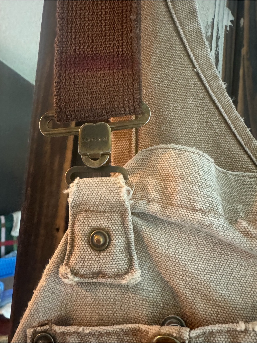 Vintage Carhartt Tan Distressed Painter Overalls - size 36x34 - Picture 6 of 10